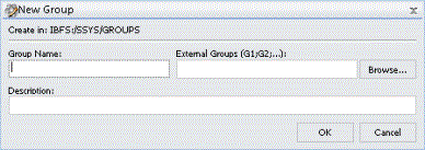 New Group dialog box with external groups enabled