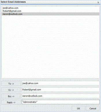 The
      Select Email Addresses dialog box. 
      