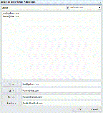 The
      Select or Enter Email Addresses dialog box 
      