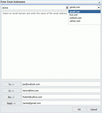 The
      Enter Email Addresses dialog box 
      