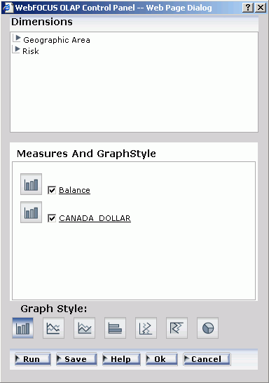 WebFOCUS OLAP Control Panel