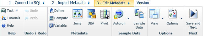 Connect to data ribbon