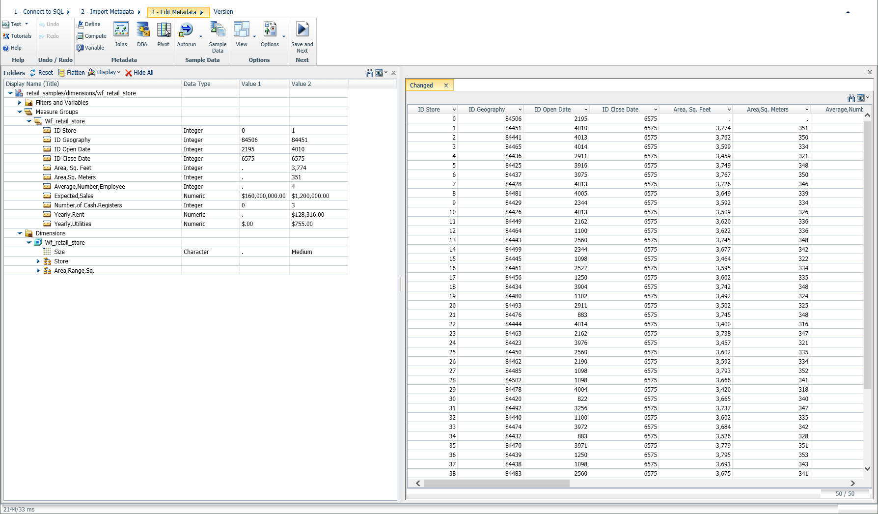 Connect to Data Wizard Screen