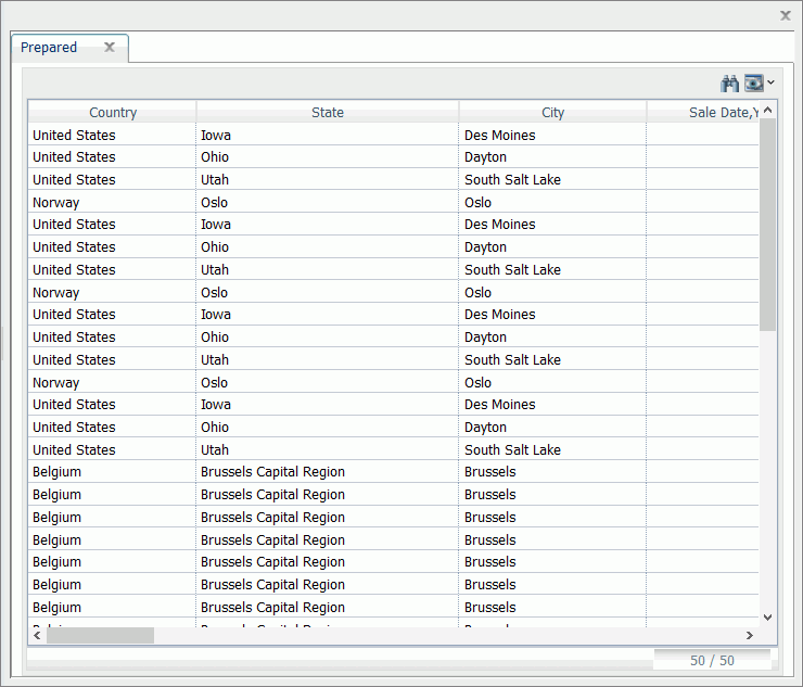 Output window