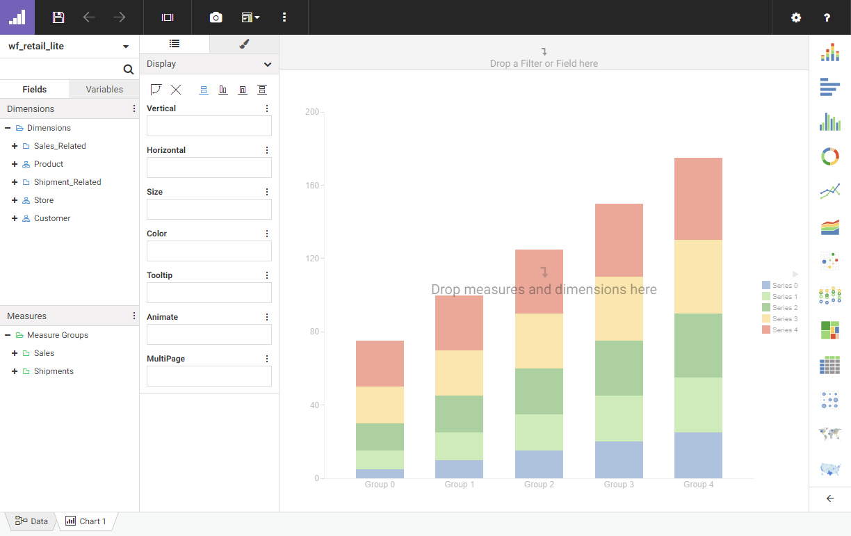 chart canvas with no fields