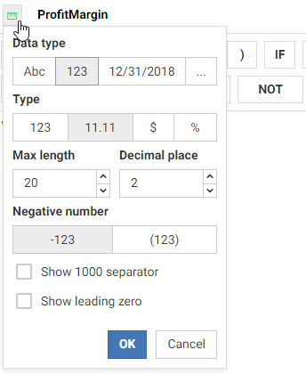 Format options for a COMPUTE