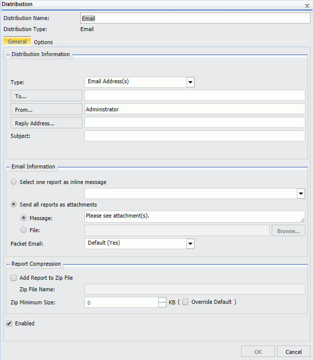 The Distribution tab in the Advanced scheduling tool