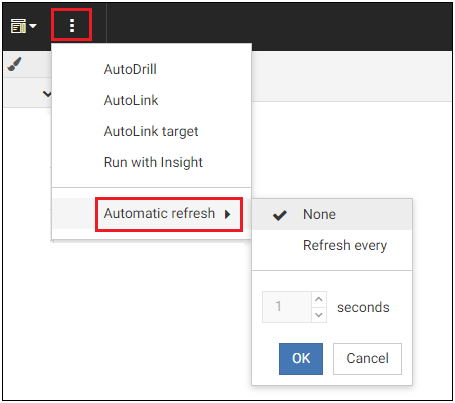 Configuring the Automatic Refresh Option for Charts
