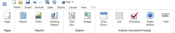 Insert tab for IA document