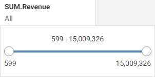 Slider filter control in WebFOCUS Designer