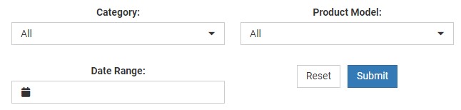Filters with Reset and Submit buttons