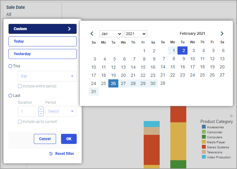 calendar control without data retrieval