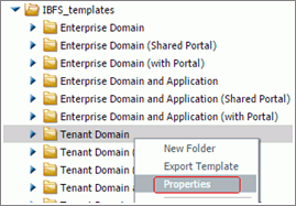 The IBFS_templates folder shortcut menu with the Properties command highlighted.