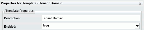 Properties for Template dialog box, displaying the value True in the Enabled list.