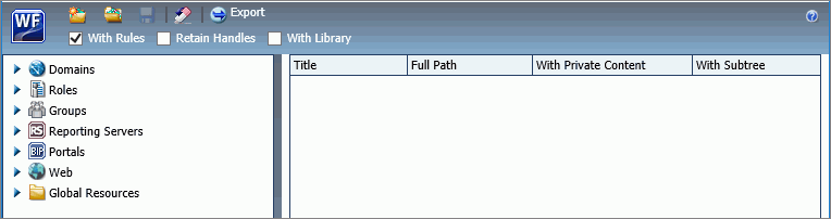 The Scenario dialog box tools bar with the With Rules, Retain Handles, and With Library check boxes.