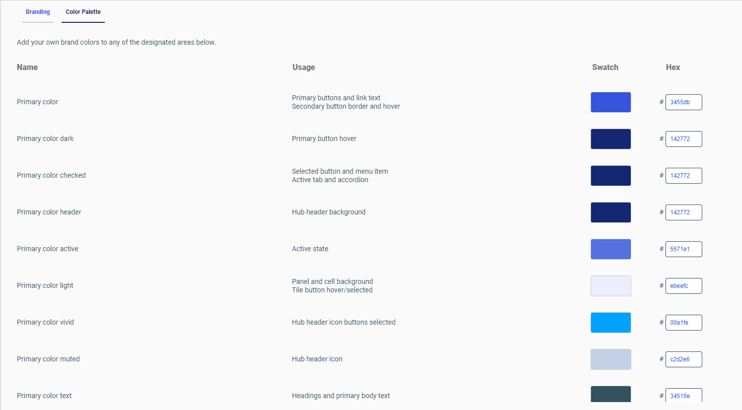 The color palette tab is displayed.