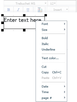 Text Menu of Options