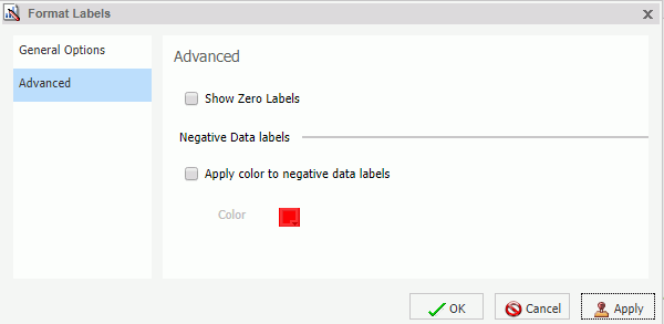 Format Labels Dialog Box Advanced Tab