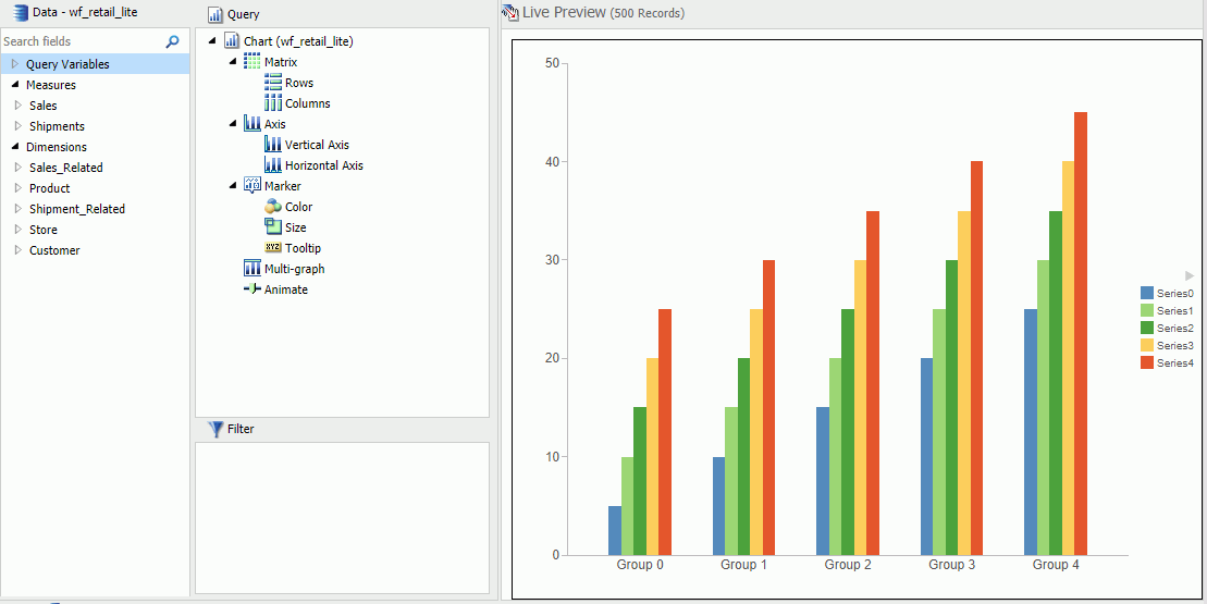 Results Panel With a Chart Preview