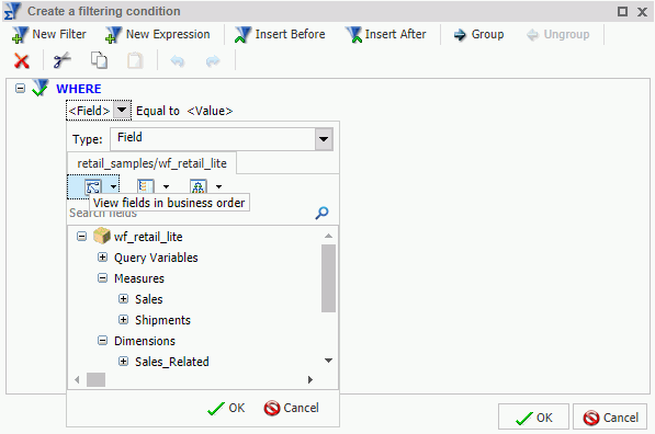 Field list in business order