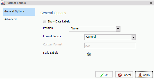 Format Labels Dialog Box General Options Tab