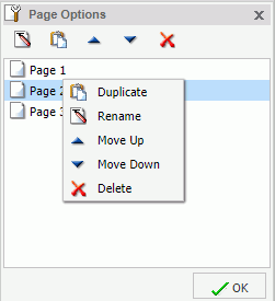 Page options dialog box