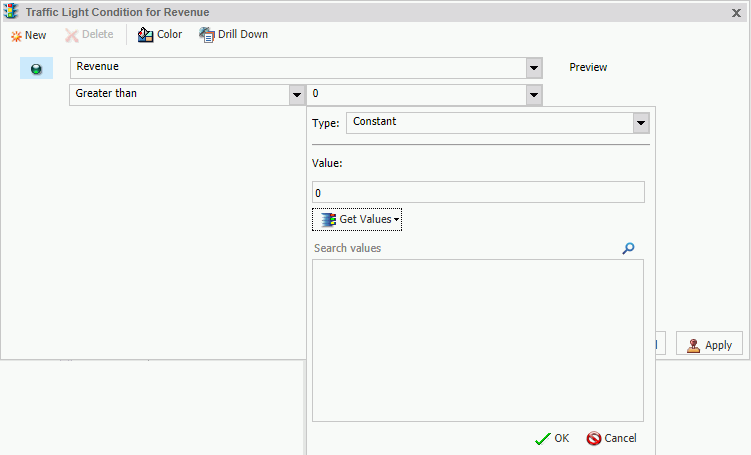 Traffic Light Condition Dialog Box