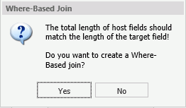 Message box for join fields without common matching formats