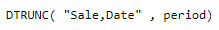 DTRUNC function before specifying parameters