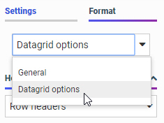 Data grid Quick Access menu