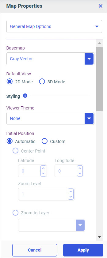 Designer multi-layer map properties