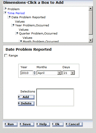 WebFOCUS OLAP Control Panel