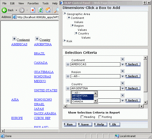 WebFOCUS OLAP