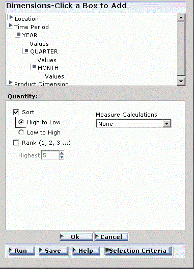 WebFOCUS OLAP Control Panel