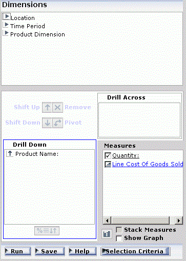 WebFOCUS OLAP Control Panel