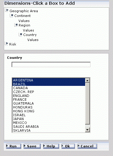 WebFOCUS OLAP Control Panel