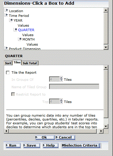 WebFOCUS OLAP Control Panel