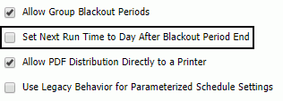 The Set Next Run Time to Day After Blackout Period End check box