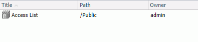 An image showing an Access List in the ReportCaster Explorer