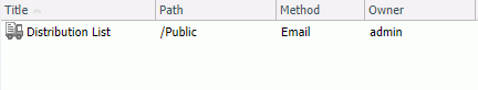 An image showing a distribution list in the ReportCaster Explorer
