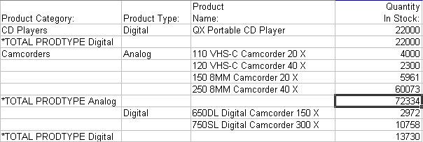 Excel report image