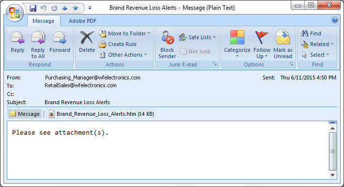 Mail Table Alert Using Sample Data to Create and Schedule an Alert